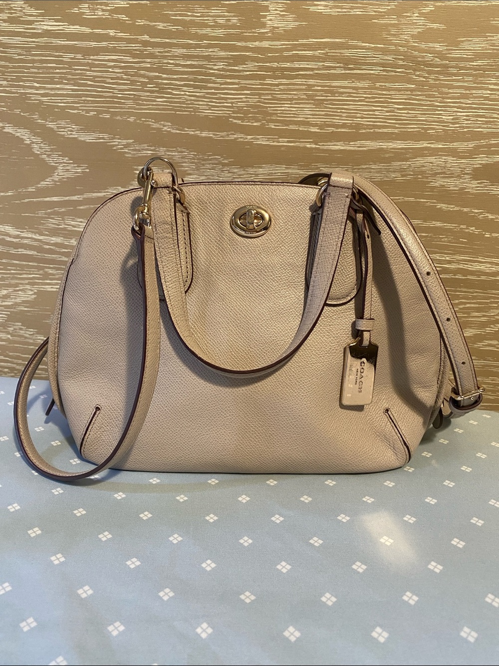 Coach Pebble Leather Satchel in Blush